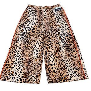 Beige by Eci Wide Leg Animal Print Pants Lightweight Black Brown Tan Medium NWT